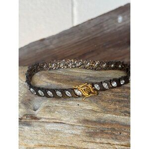 Vintage DBJ Sterling Silver GOLD VERMEIL Bracelet With Marquise Cubic Zirconia S